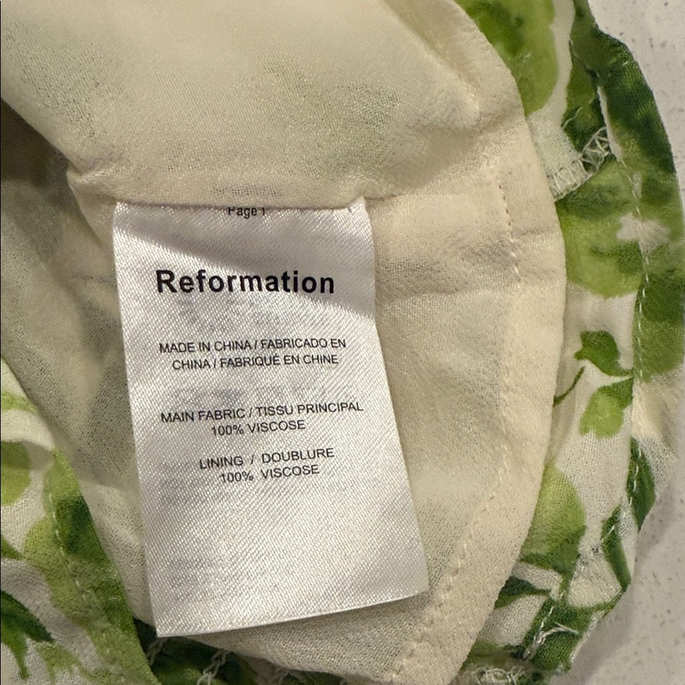 Reformation Green Floral Tank Top - Picture 4 of 5